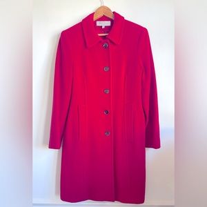 Size 6 Anne Klein Red Wool Coat